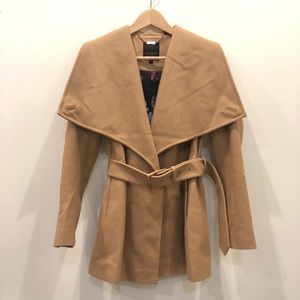 TED BAKER | Short Wrap Coat - Camel